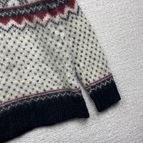 VTG Alma Men Nordic 100% Wool Pullover Sweater 1/4 Zip hand Made in Nepal Read - Picture 4 of 14